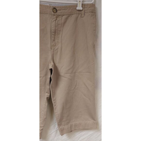 Liz Claiborne Audra Womens 12 Beige Khaki Mid Rise Cotton Capri Pants 32X16 - Picture 3 of 12